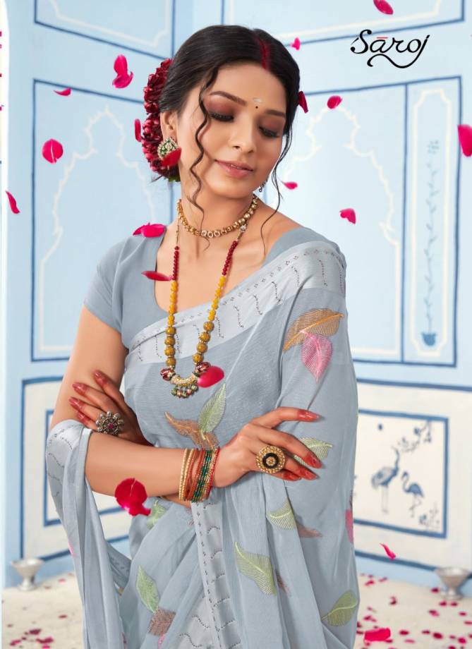 Saroj Advika Fancy Designer Festive Wear Embroidery Latest Saree Collection